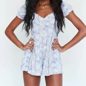 Princess Polly "Sabrina" Romper Blue Floral sz 4